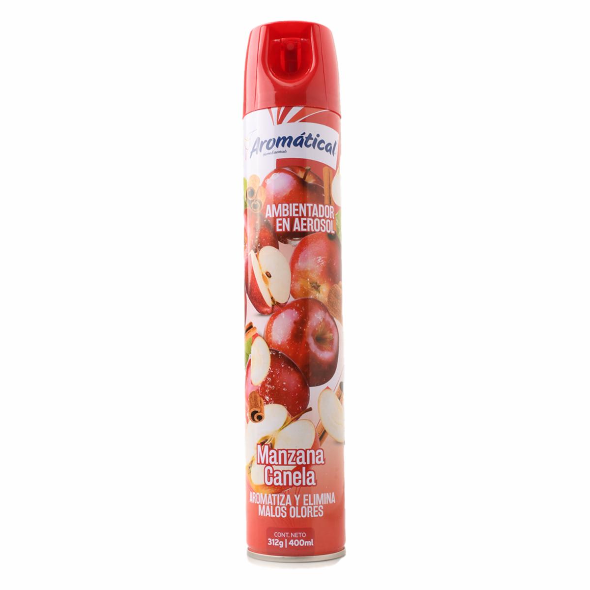 Ambientador En Aerosol Fragancia Manzana Y Canela AROMÁTICAL 400 Ml