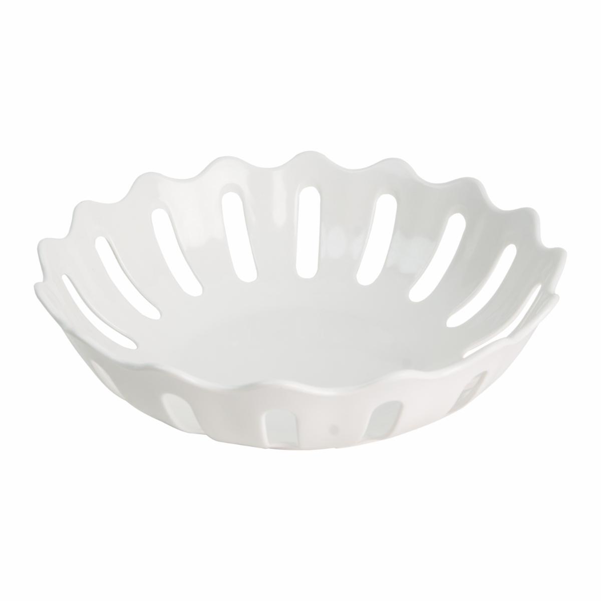 Frutero En Ondas Blanco VAJILLAS SABANA 25,5 X 25,5 Cm