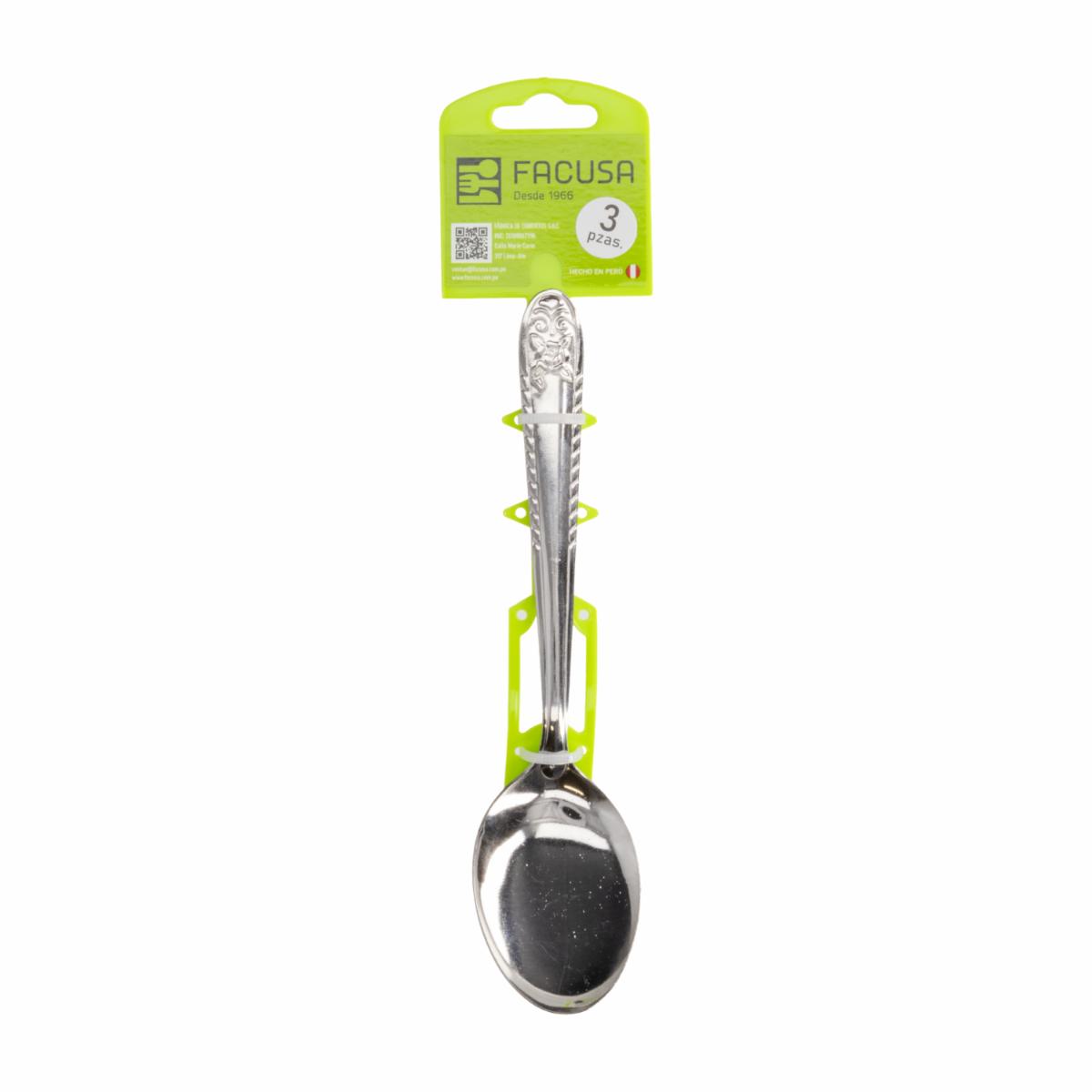 Set De Cubiertos Cucharas De Mesa Diseño Rosita 3 Puestos FACUSA 3 Piezas