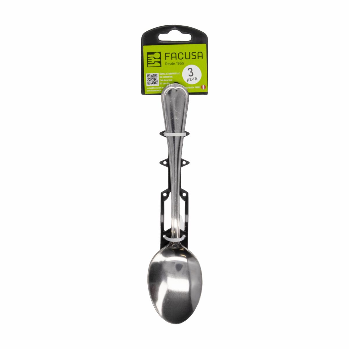 Set De Cubiertos Cucharas De Mesa Diseño Corazón 3 Puestos FACUSA 3 Piezas