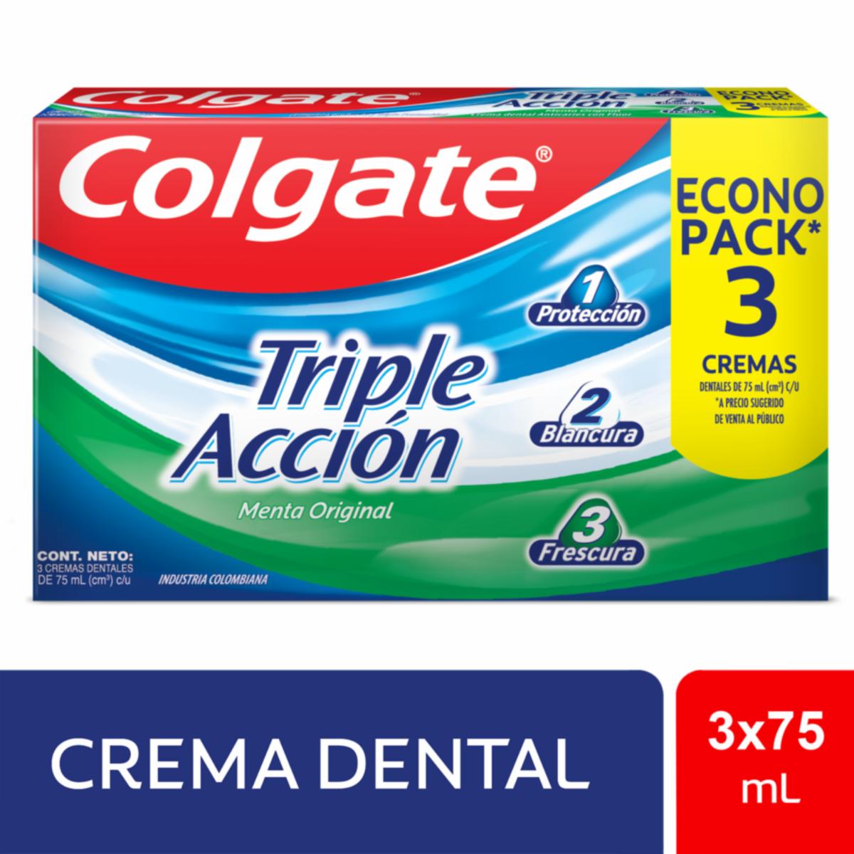 Pasta Dental Triple Acción COLGATE 3X75 Ml