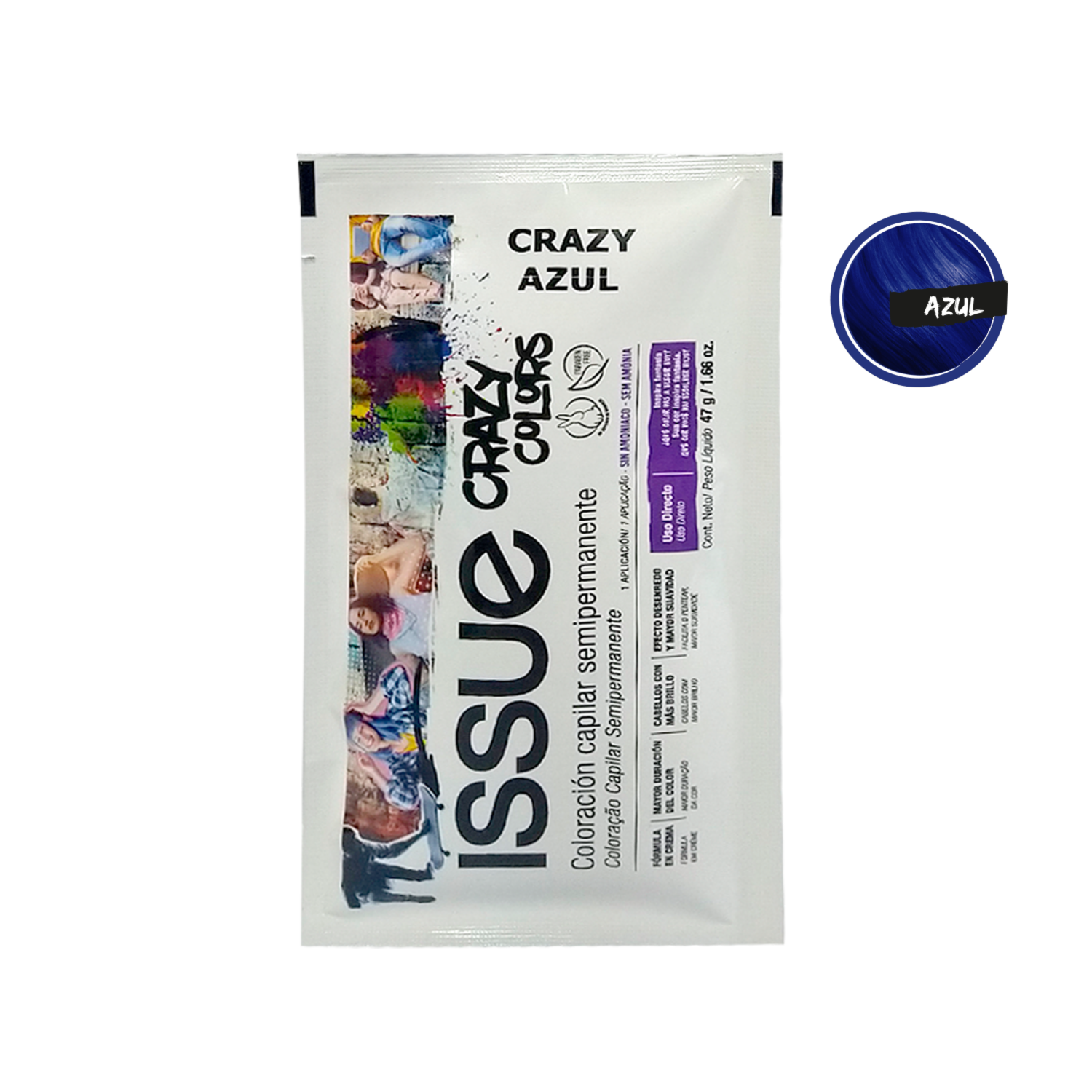 Tinte De Cabello Crazy Colors Azul ISSUE 47 G