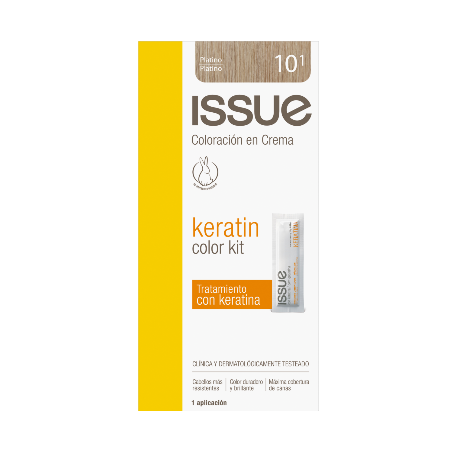 Tinte De Cabello Permanente Con Keratina N° 10.1 Platino ISSUE 1 Kit