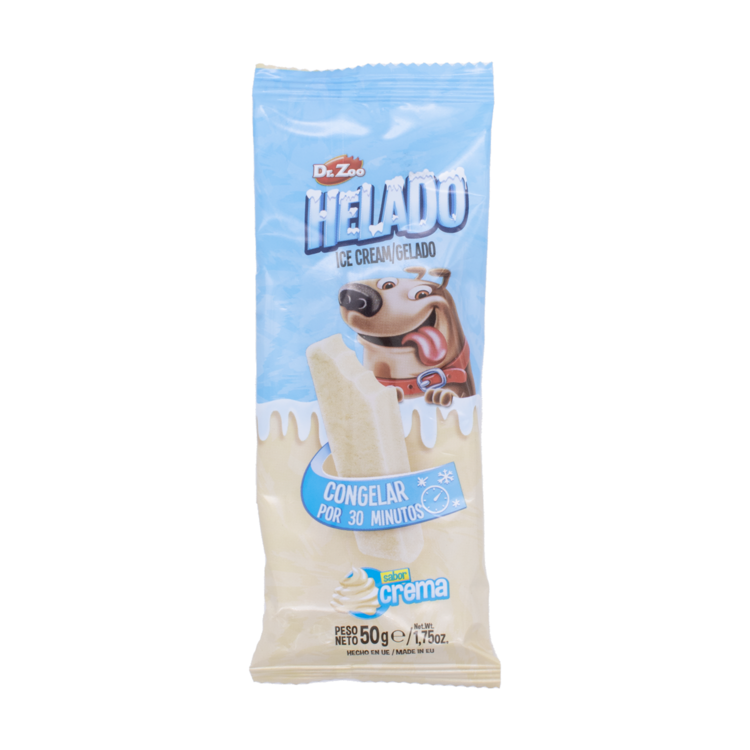 Snack Para Perros Helado Sabor A Crema DR. ZOO 50 G