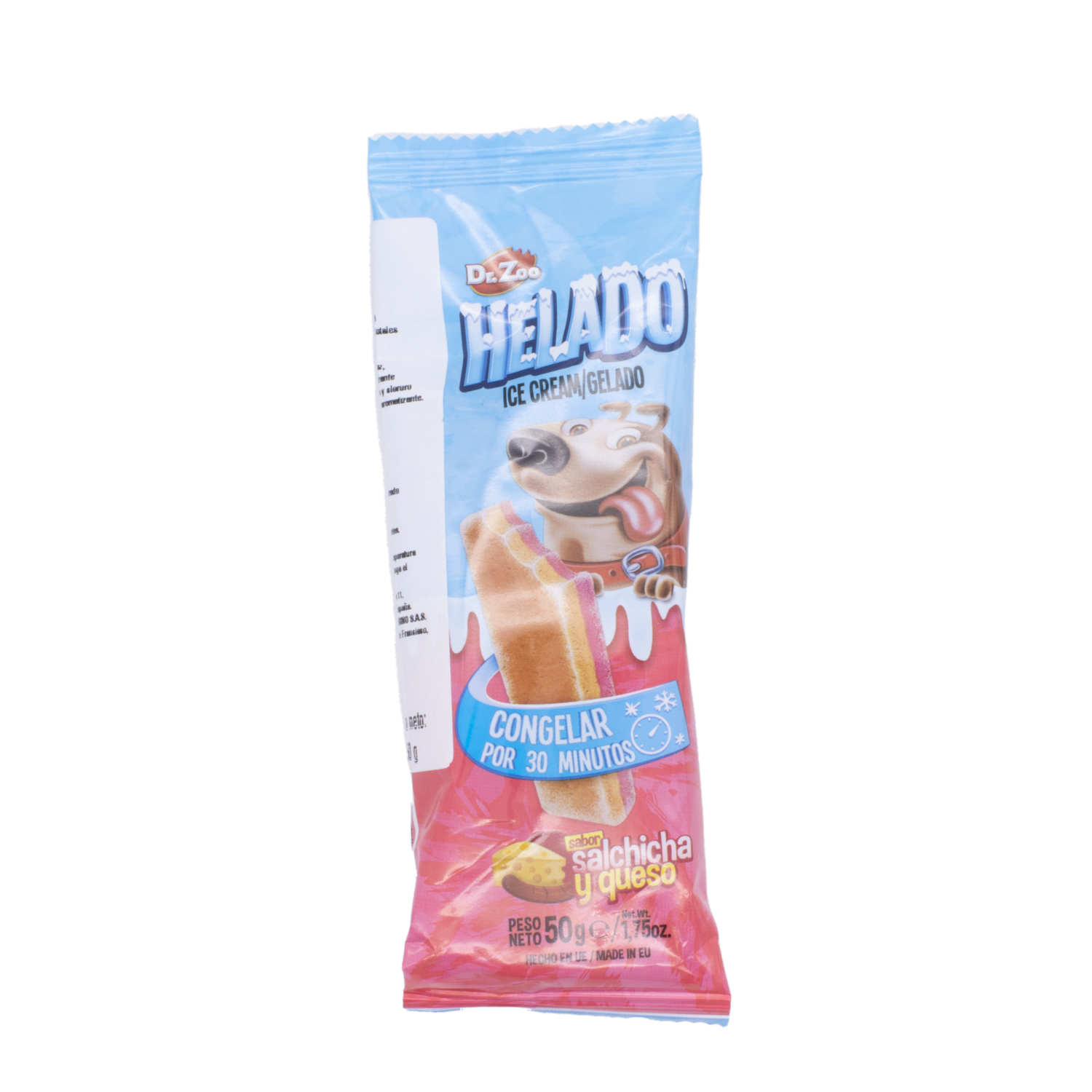 Snack Para Perros Helado Sabor Salchicha Y Queso DR. ZOO 50 G