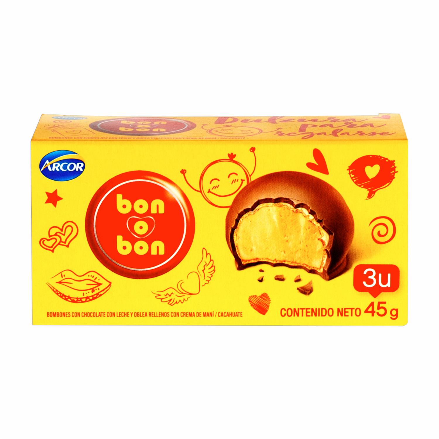 Bombones De Chocolate Relleno BON O BON 45 G