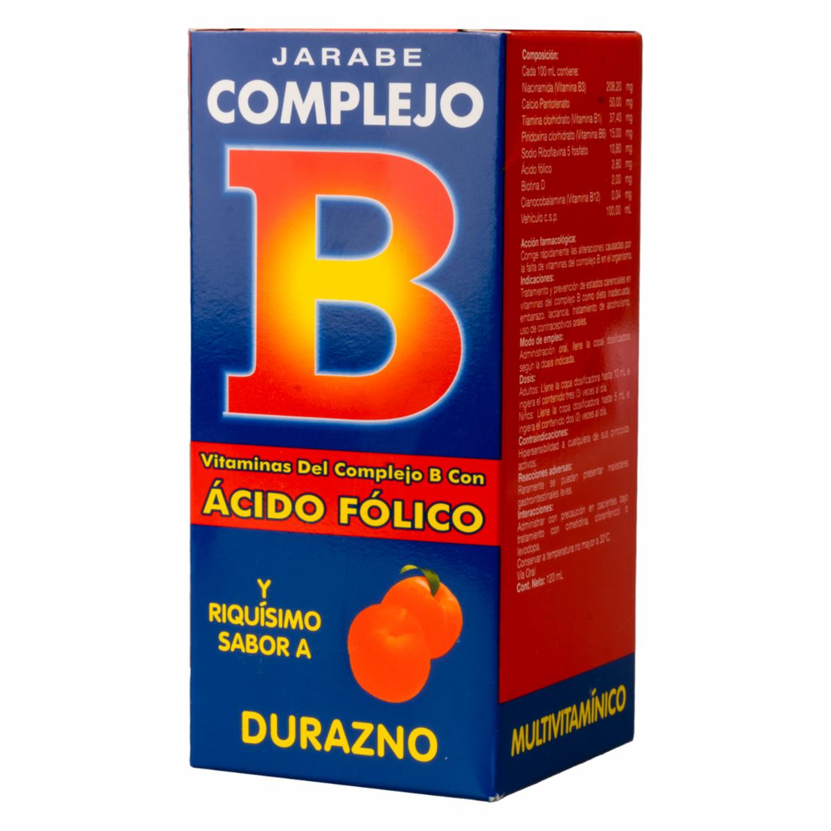 Suplemento En Jarabe De Vitaminas Del Complejo B Con Ácido Fólico COMPLEJO B 120 Ml