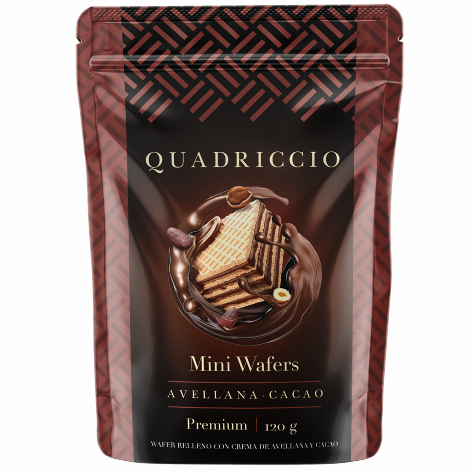 Galletas Dulces Wafer Avellana Y Cacao QUADRICCIO 120 G