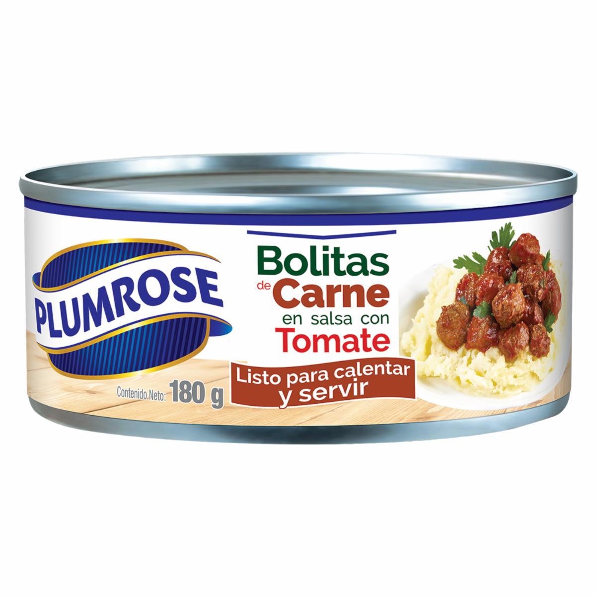 Bolitas De Carne En Salsa Con Tomate Enlatado PLUMROSE 180 G