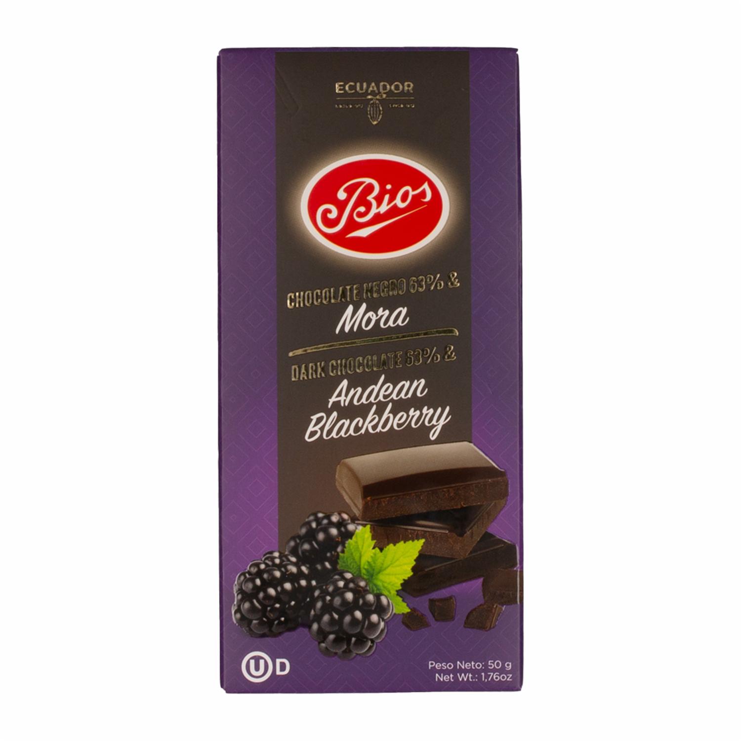 Chocolate Negro Mora Andina BIOS 50 G