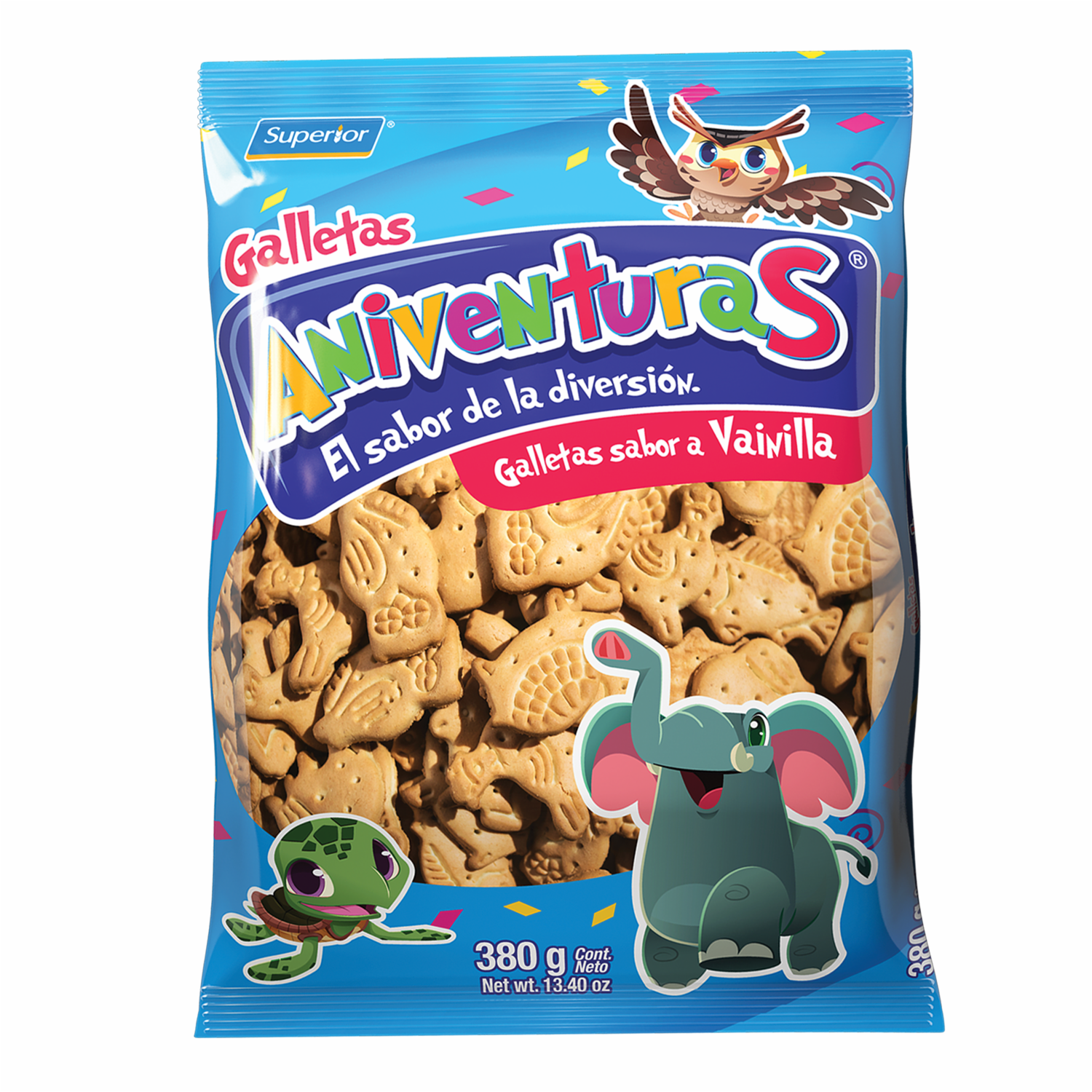 Galletas Dulces Sabor A Vainilla Figuras Animalitos ANIAVENTURAS 380 G