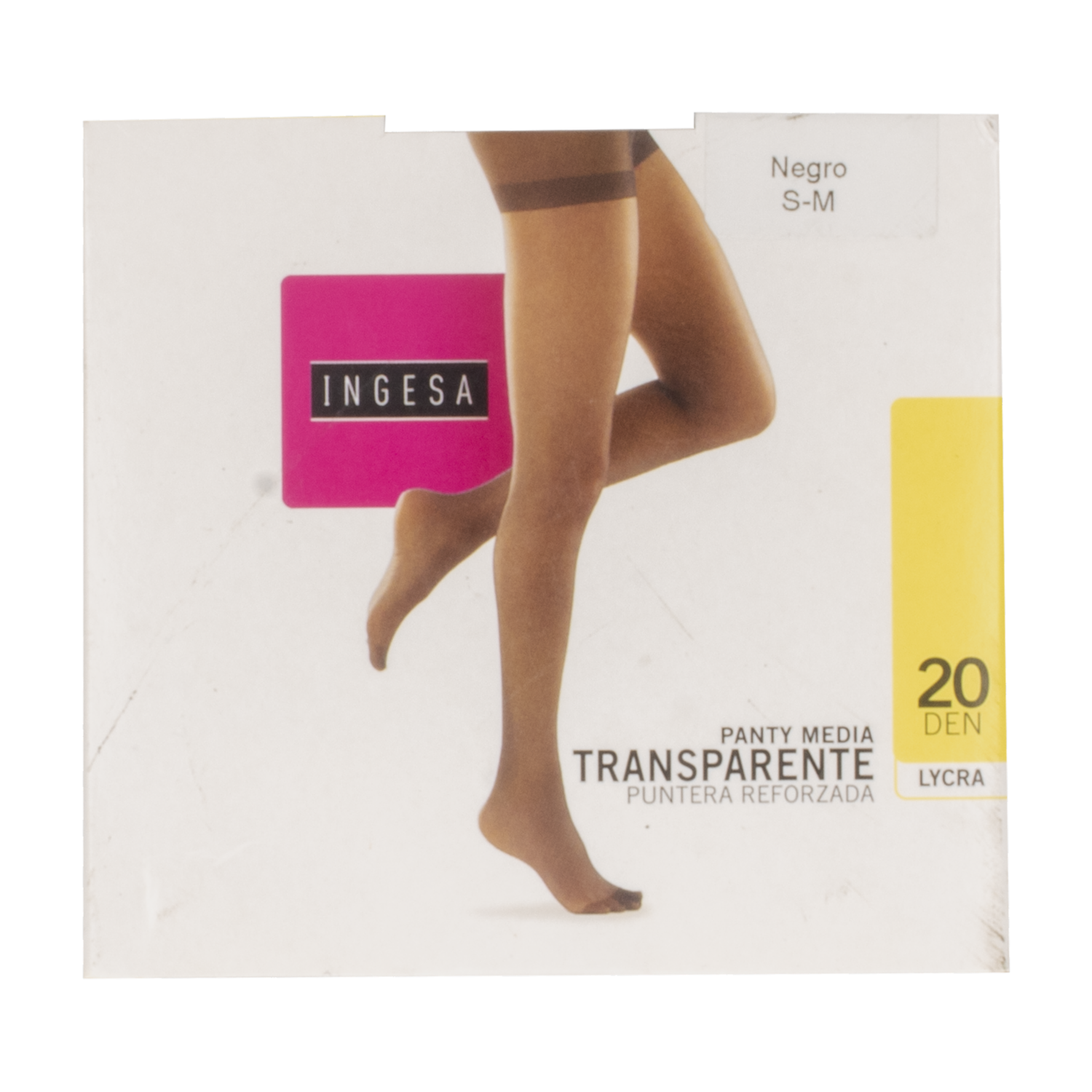 Panty Media Lycra Supervelada Negras 20 Den INGESA