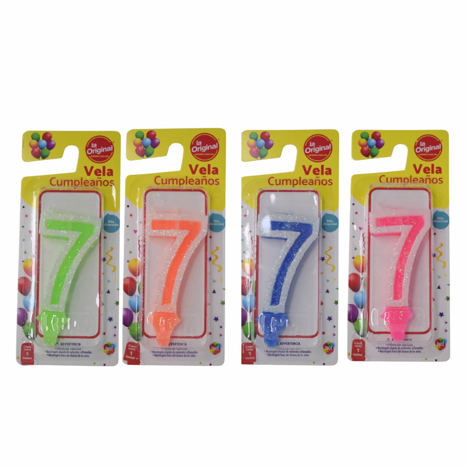 Vela De Cumpleaños LA ORIGINAL Número 7