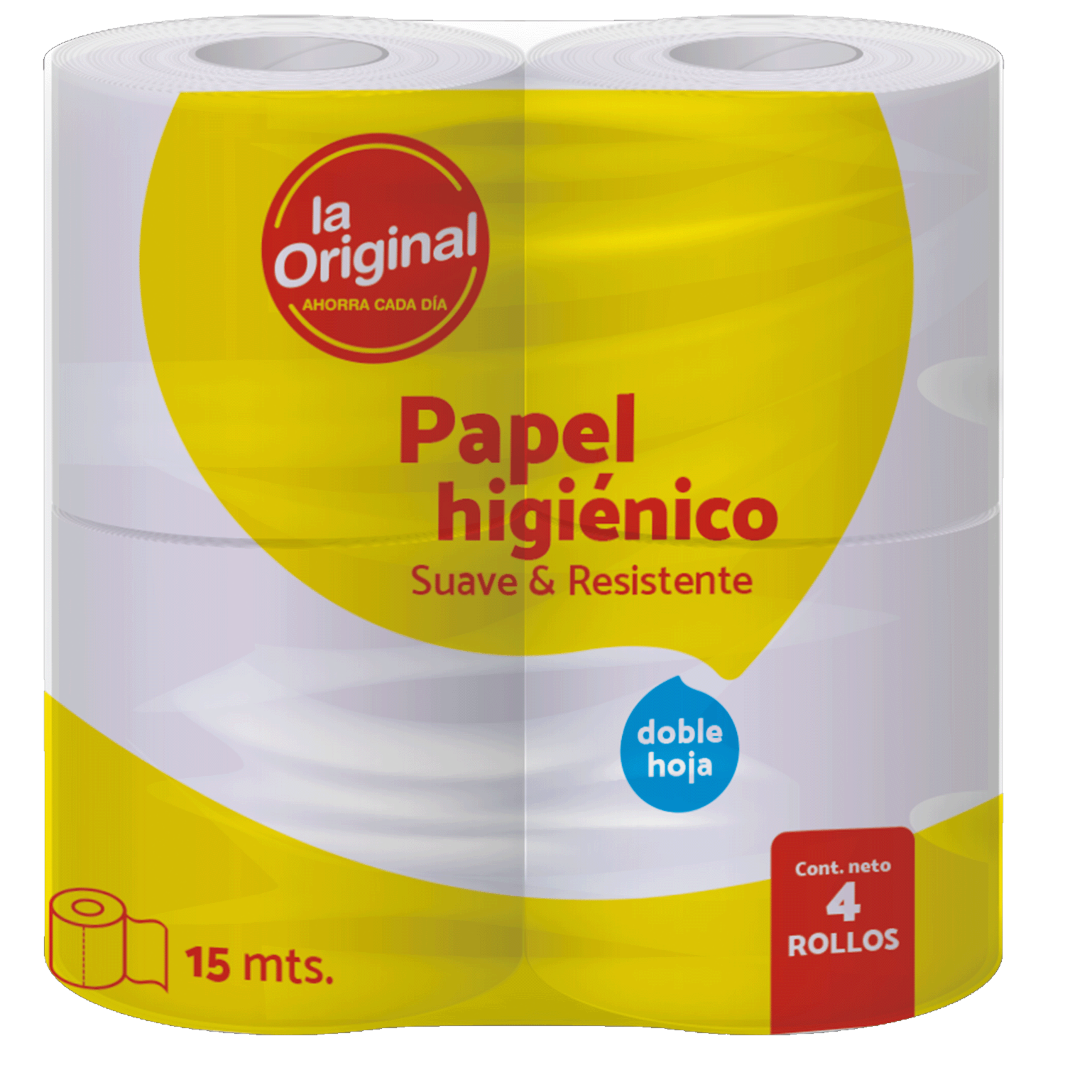 Papel Higiénico Doble Hoja Suave Y Resistente LA ORIGINAL 4 Rollos