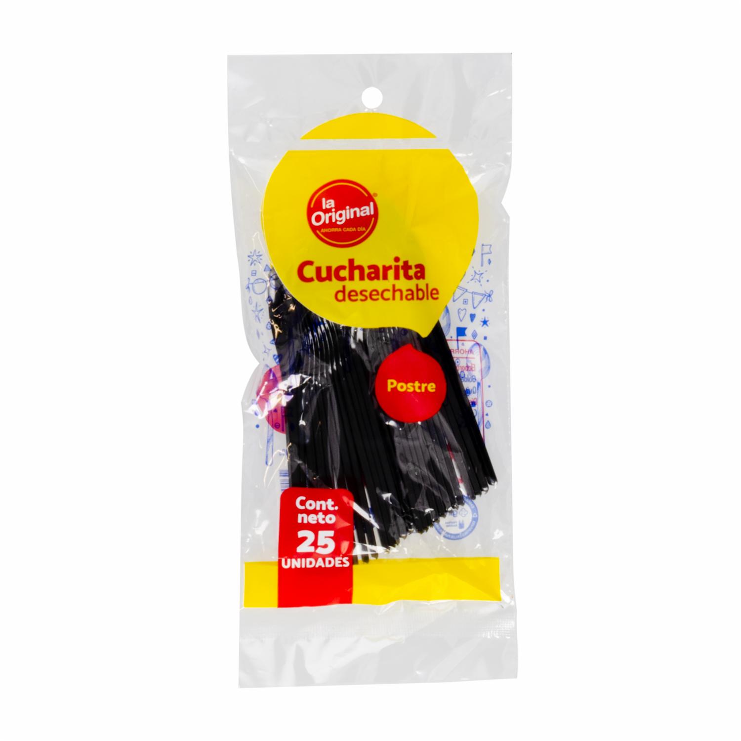 Cucharita Blanca Plástica LA ORIGINAL Por 25 Uds