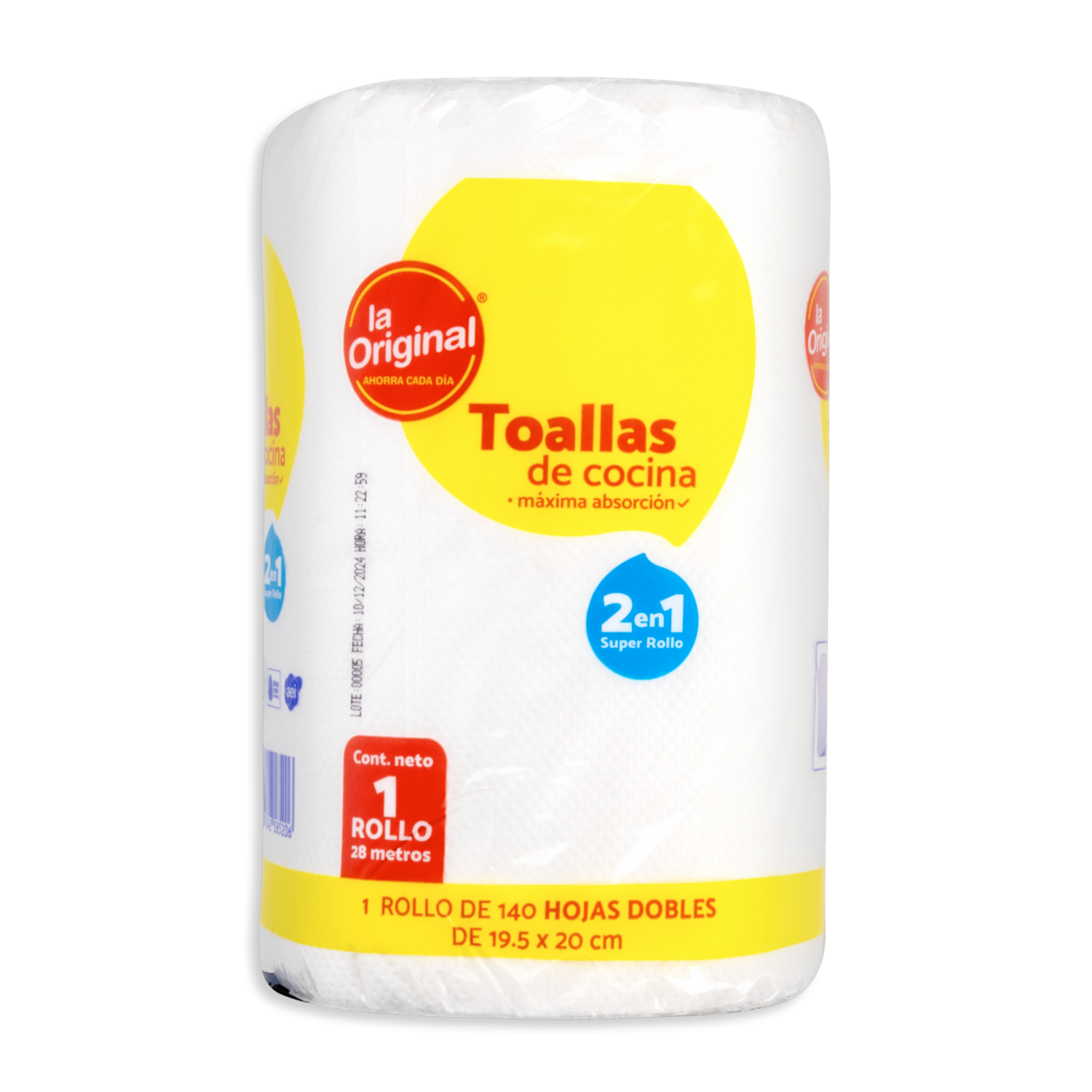 Toallas De Cocina 2 En 1 19,5X20 Cm LA ORIGINAL X 28 Metros