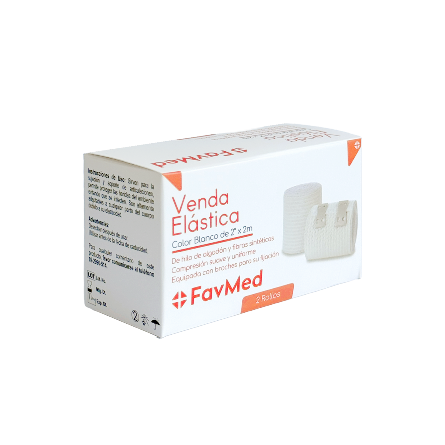 Venda Elástica 2″X 2 Metros FAVMED X 2 Uds