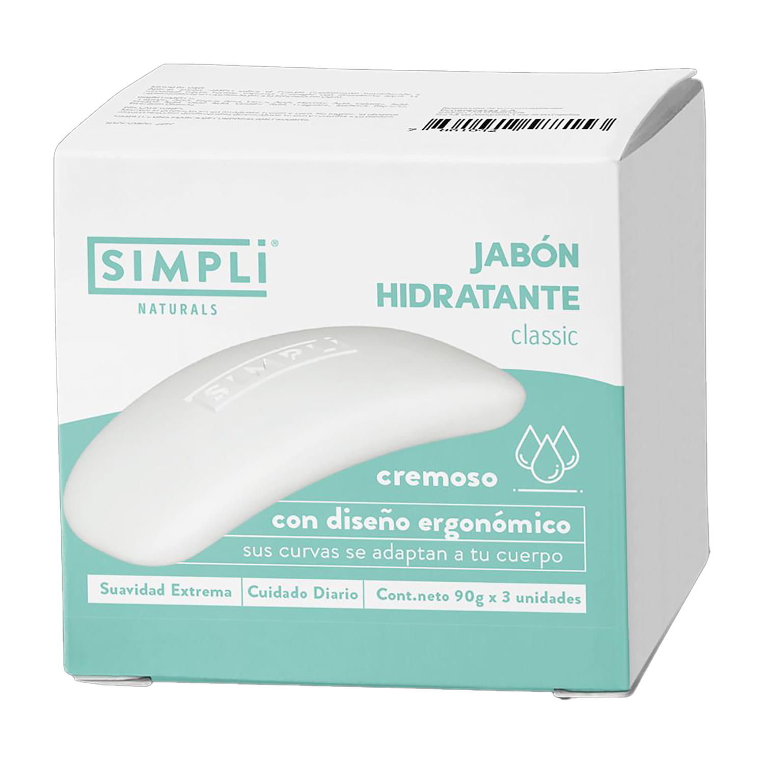 Jabón En Barra Humectante Cremoso SIMPLI 3X90 G