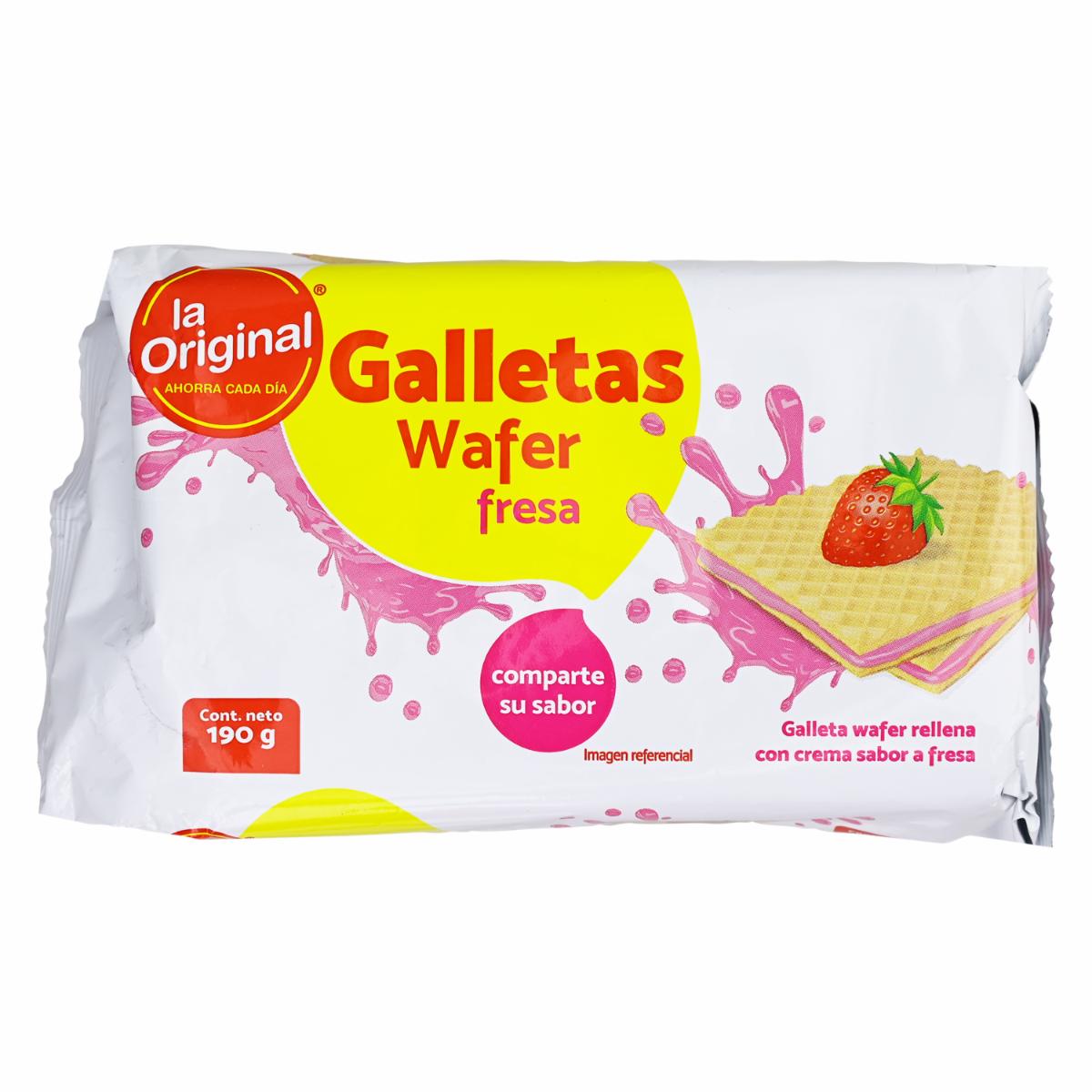 Galletas Dulces Waffer De Fresa LA ORIGINAL 190 G