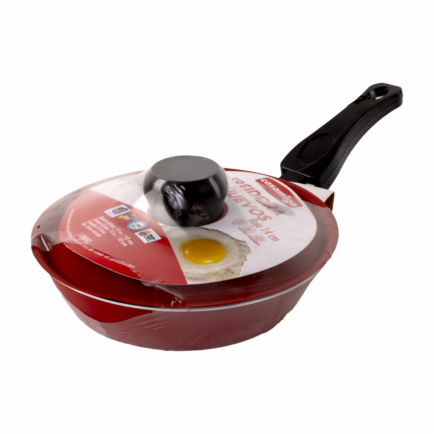 Freidora De Huevos Color Rojo Con Tapa CASAMIGA Unidad