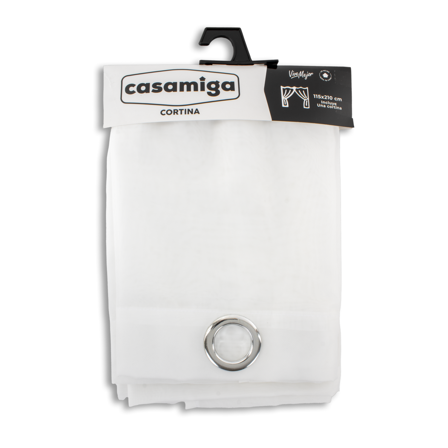 Cortina De Área Velo Argolla Beige CASAMIGA 210 X 115 Cm