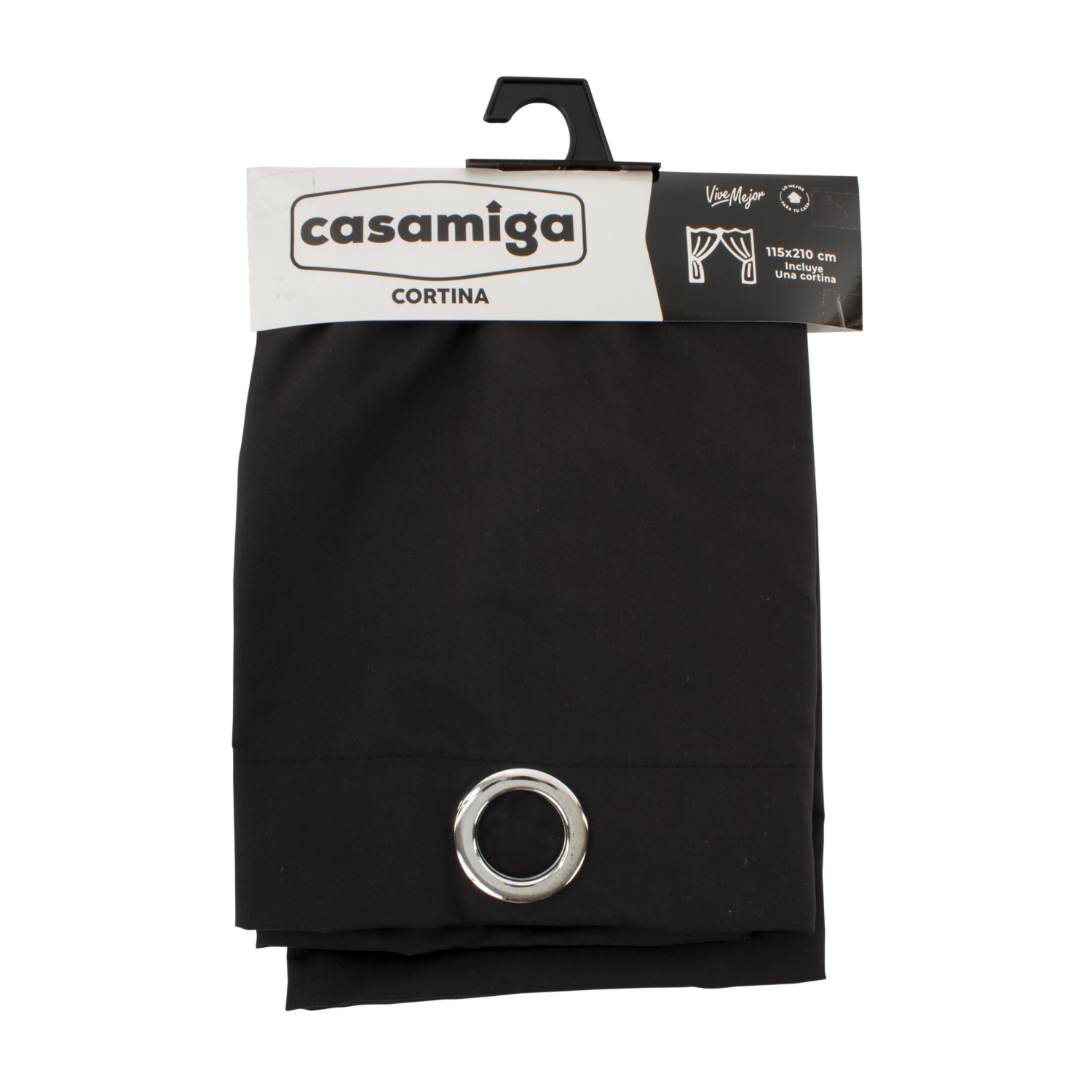Cortina De Área Modelo One Argolla Negra CASAMIGA 210 X 115 Cm