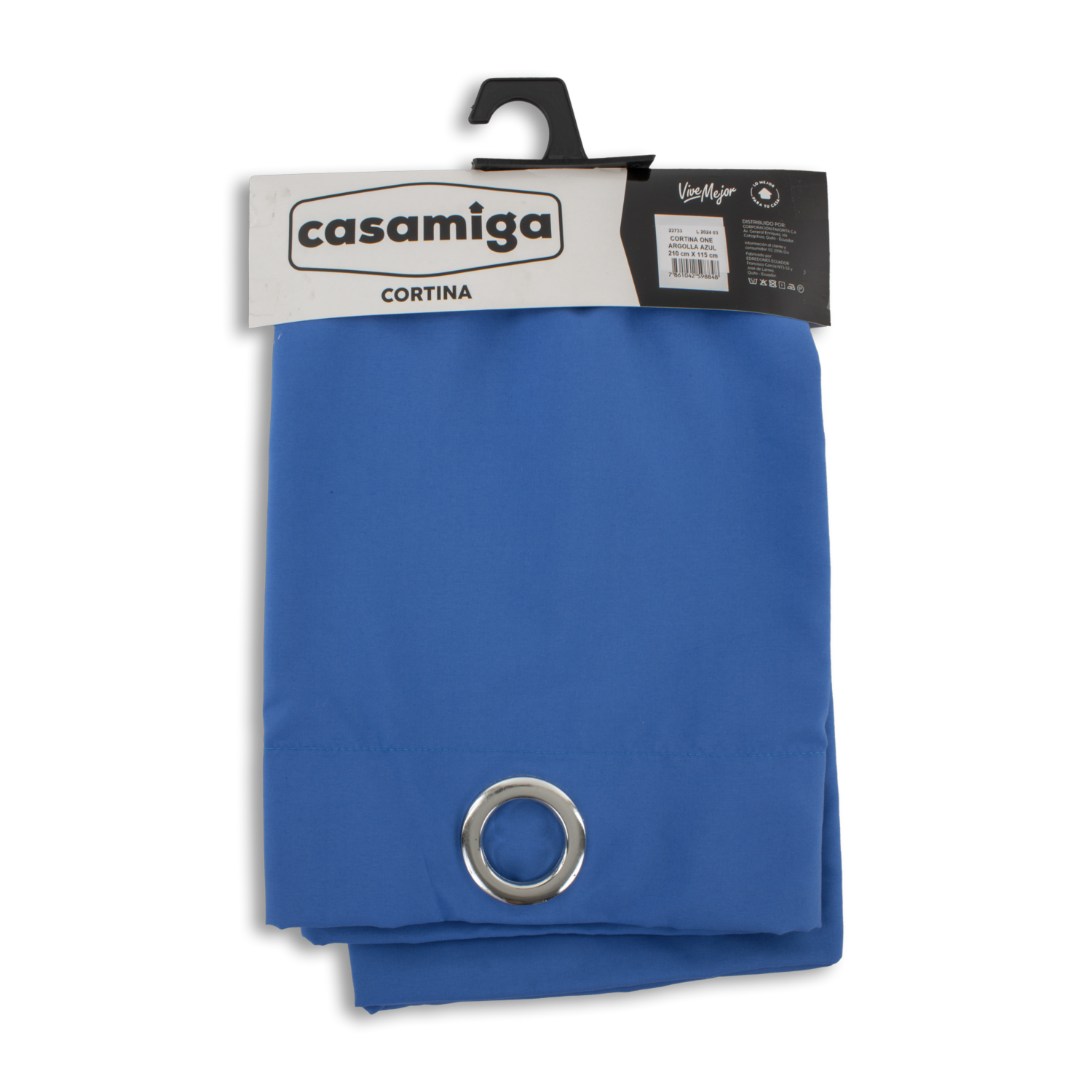 Cortina De Área Modelo One Argolla Azul CASAMIGA 210 X 115 Cm
