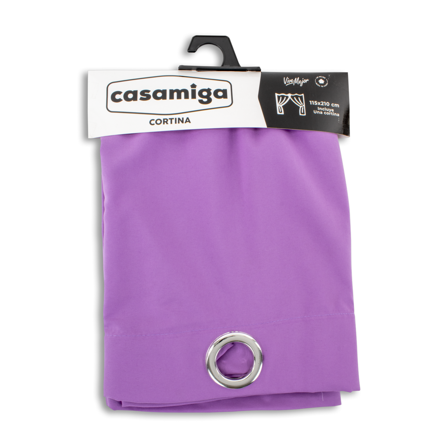 Cortina De Área Modelo One Argolla Morado CASAMIGA 210 X 115 Cm