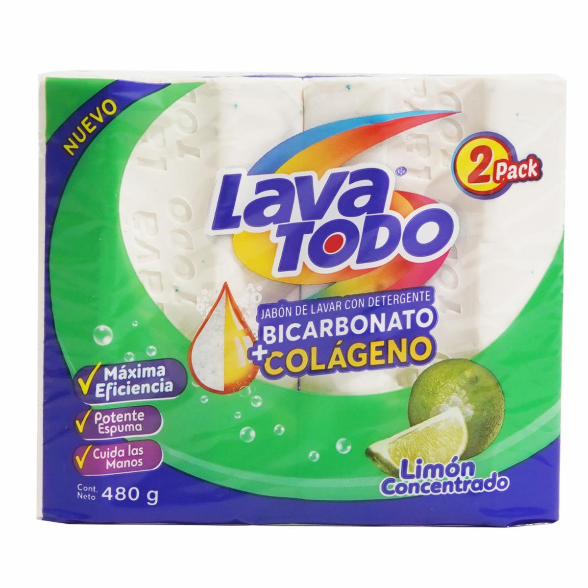 Jabón De Ropa Limón LAVATODO 2X240 G