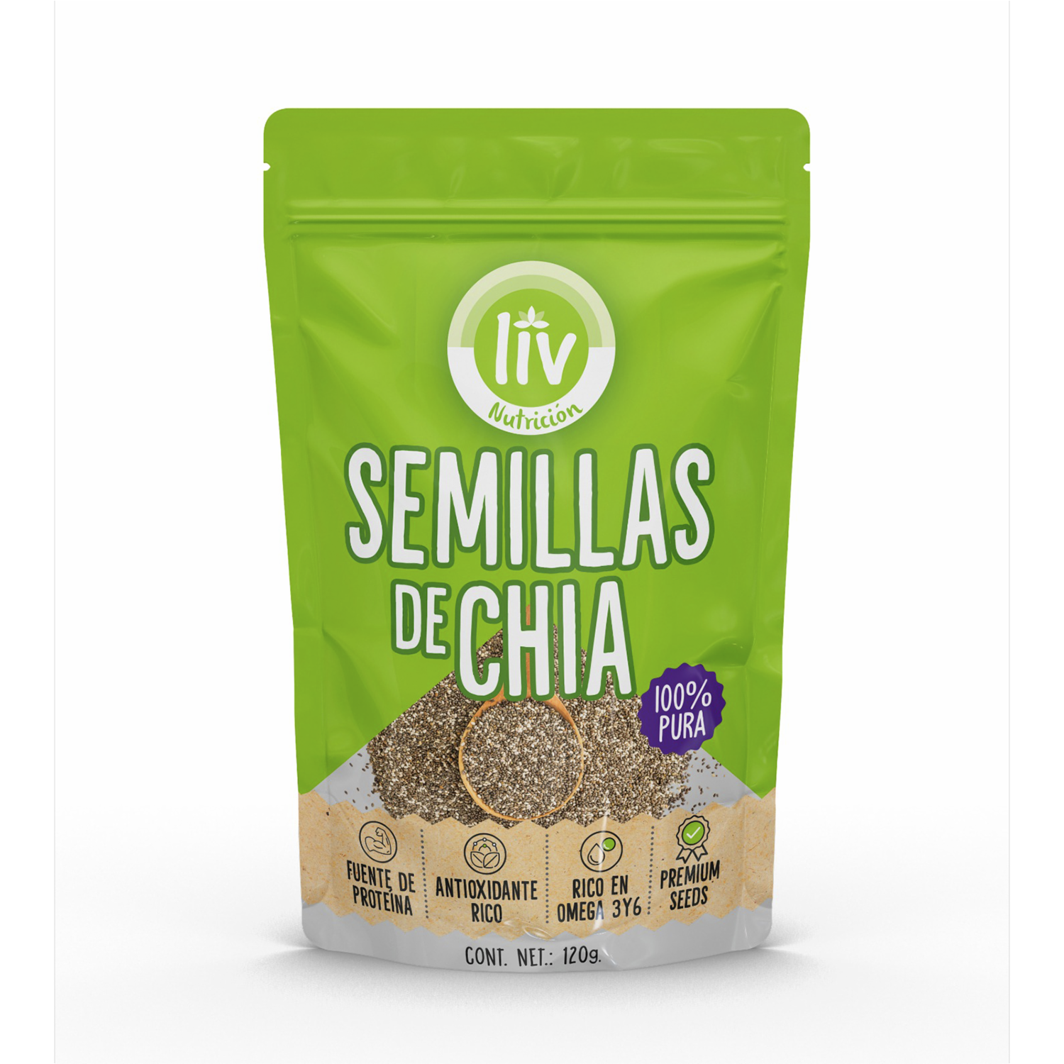 Chía Semillas Blanca LIV 120 G