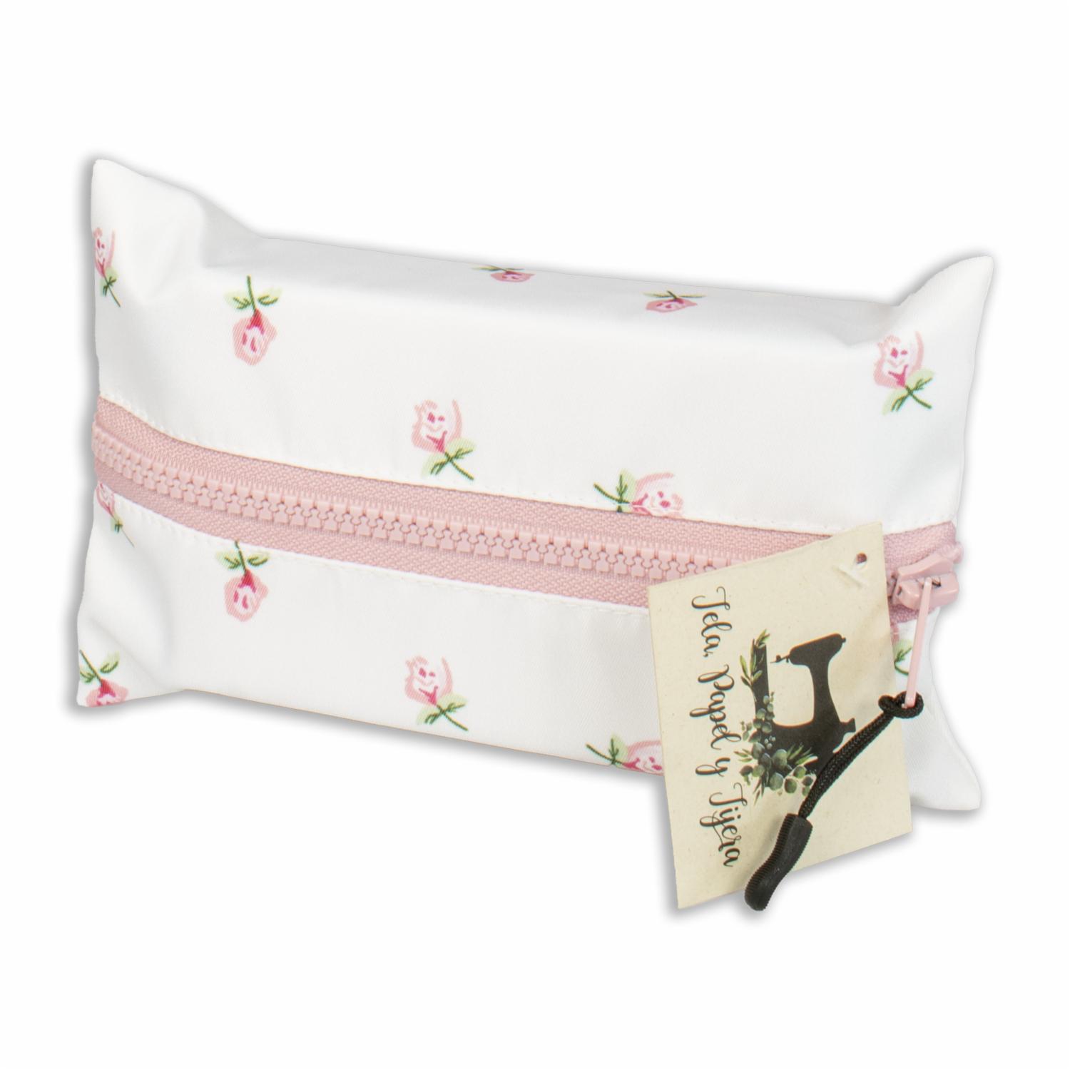 Estuche Lápices De Vinil Con Cierre Rosado TELA, PAPEL Y TIJERA 20 Cm x 13 Cm