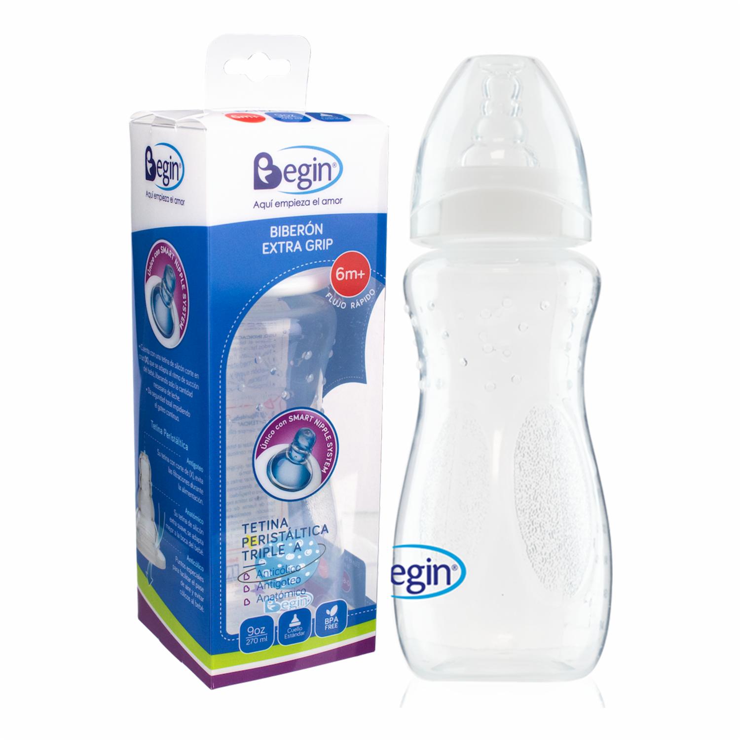 Biberón Para Bebés Extra Grip Con Tetina Peristáltica 0-6 M BEGIN 5 Oz