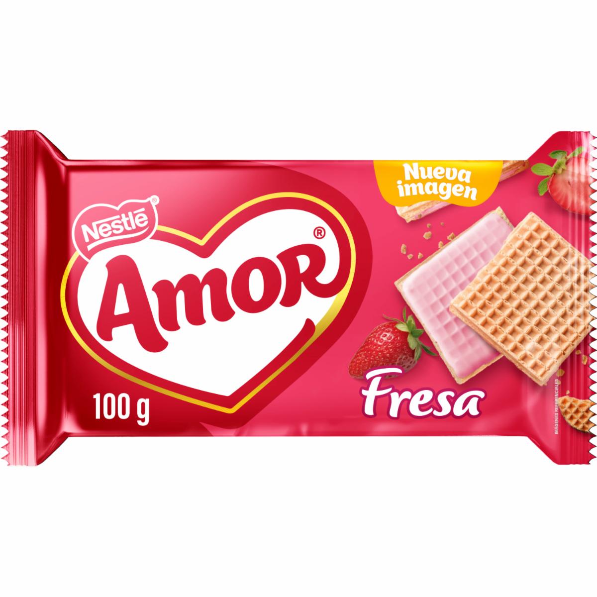 Galletas Dulces Waffer Fresa AMOR 100 G