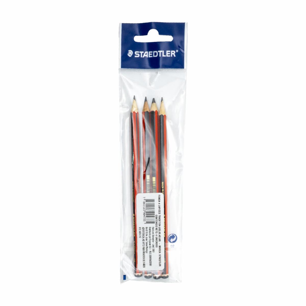 Lápices 4 Tradition Hb 2B 4B 6B STAEDTLER 1×4 Uds