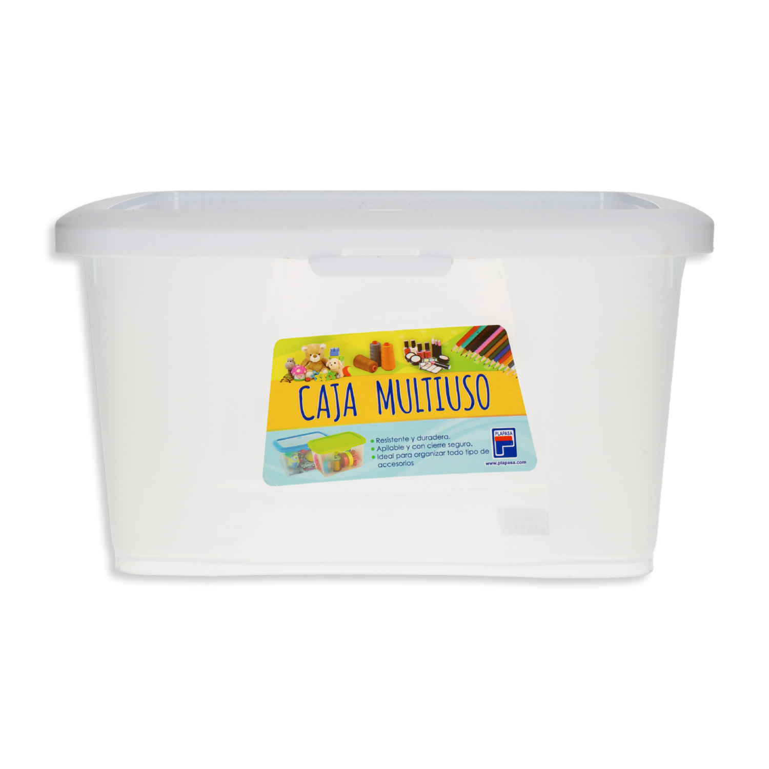 Caja Multiuso Transparente Con Tapa Blanca PLAPASA 4 L