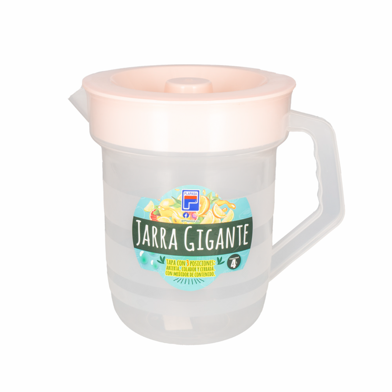 Jarra Gigante Con Tapa Palo Rosa Velvet PLAPASA 23,5 Cm Diam 19 Cm