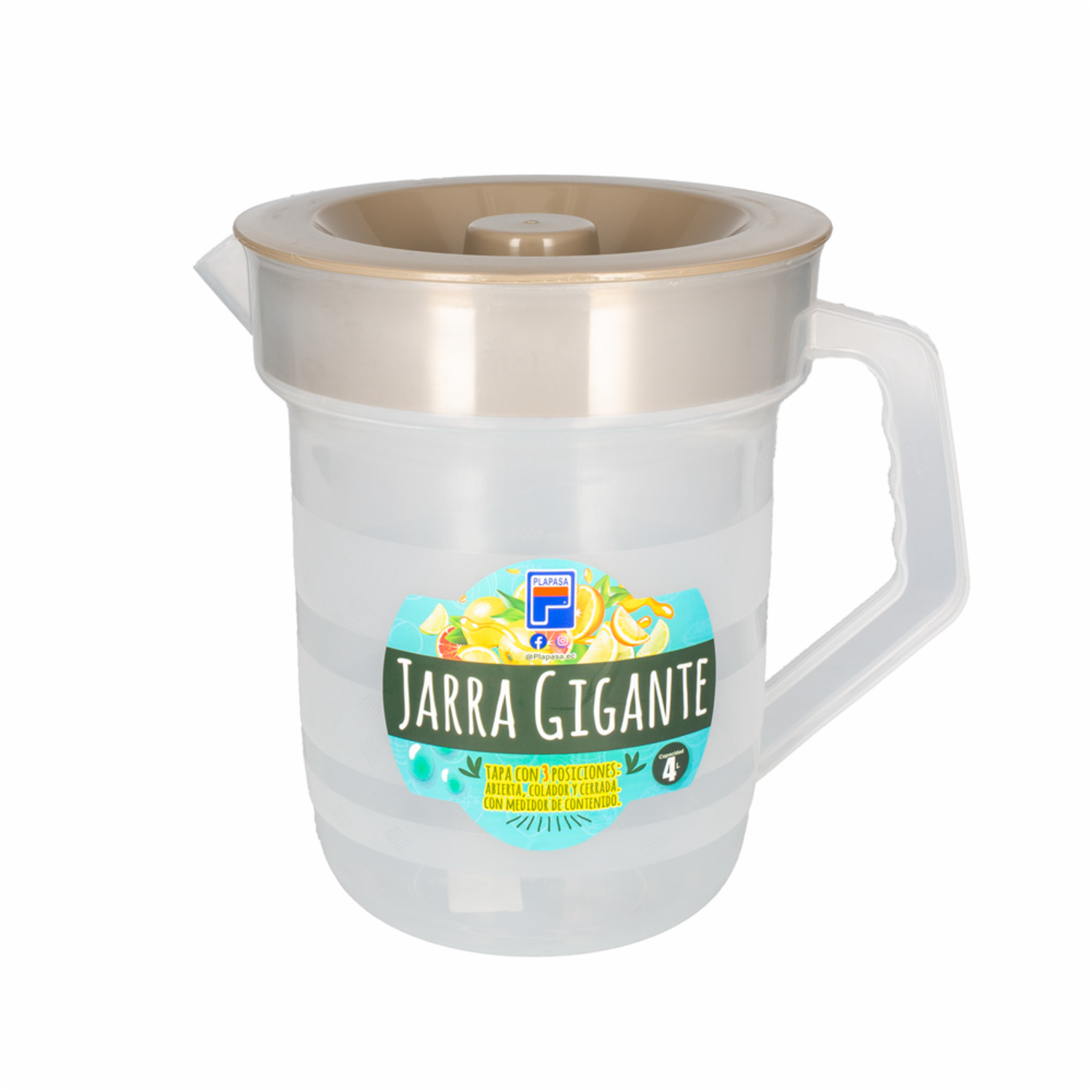 Jarra Gigante Con Tapa Taupe Velvet PLAPASA 23,5 Cm Diam 19 Cm