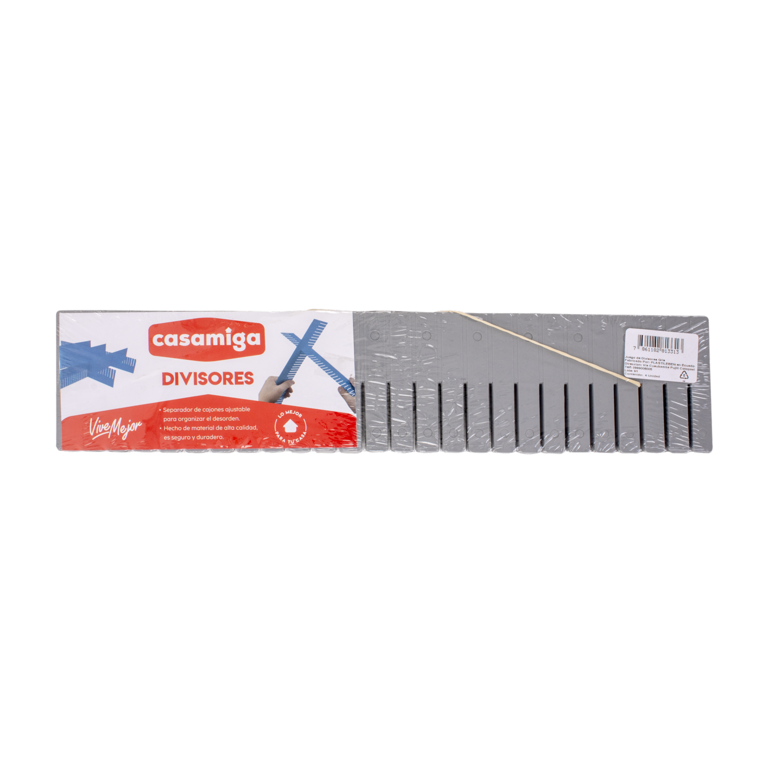 Divisores Multiuso Para Cajas Y Cajones Color Gris CASAMIGA Unidad