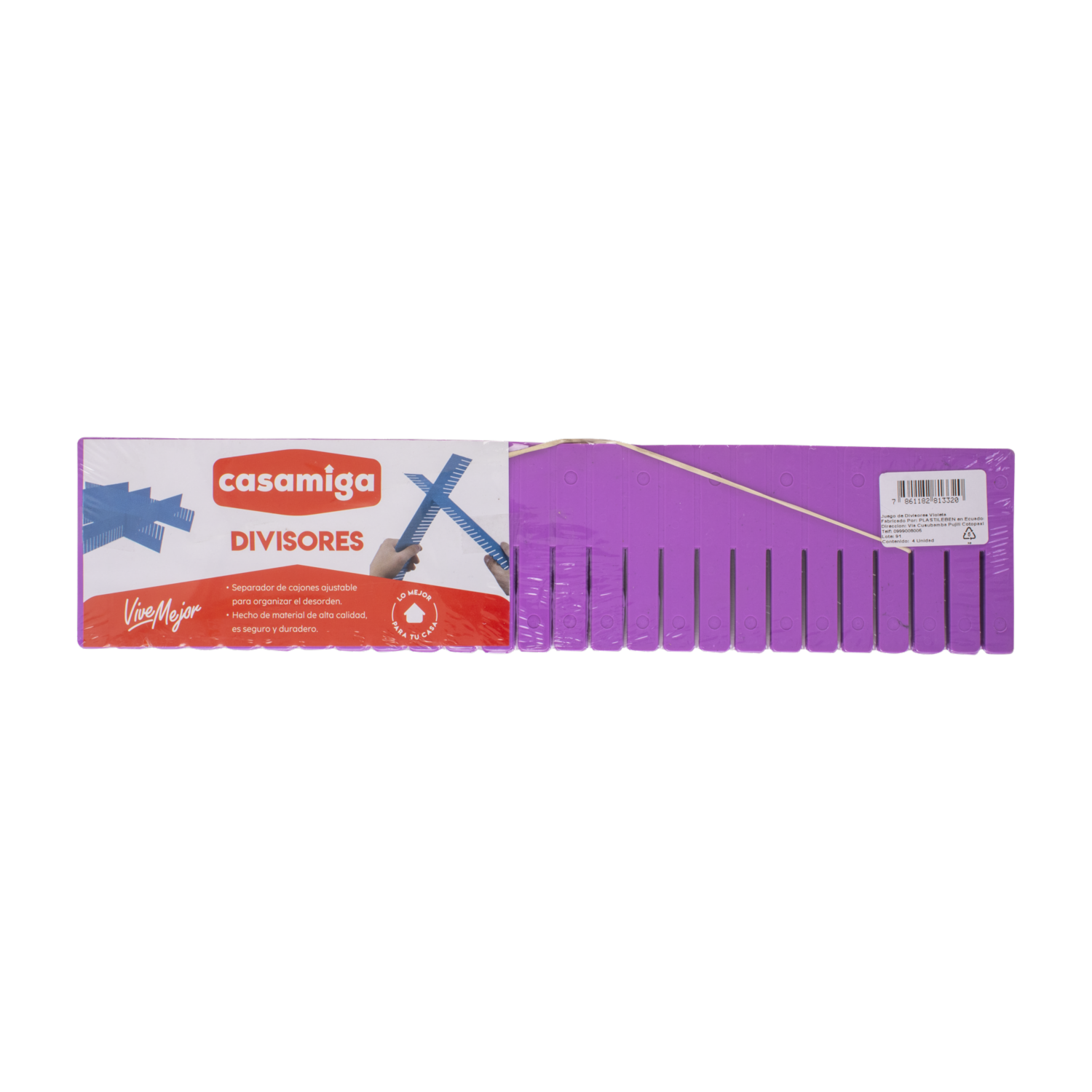 Divisores Multiuso Para Cajas Y Cajones Color Violeta CASAMIGA Unidad
