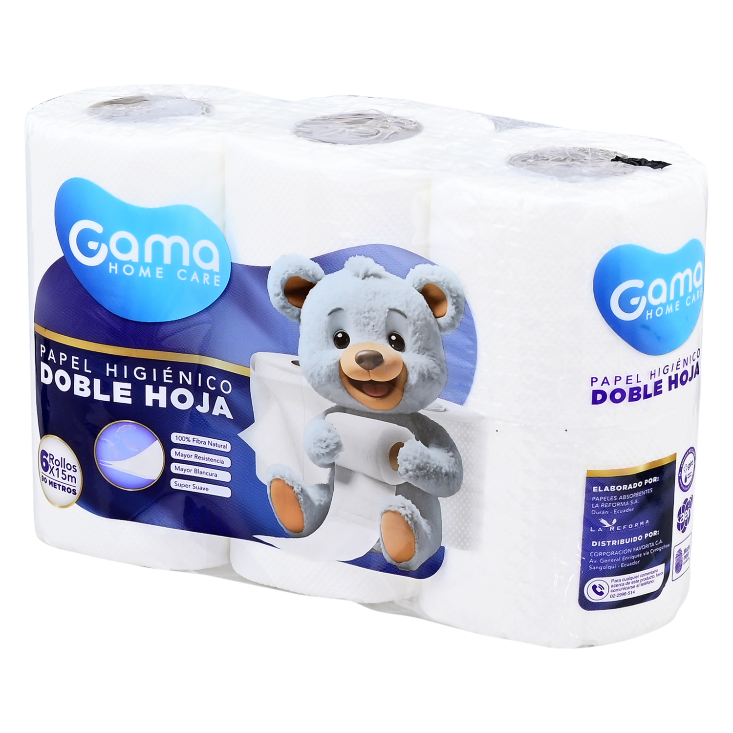 Papel Higiénico Doble Hoja GAMA 6 X 15 Metros
