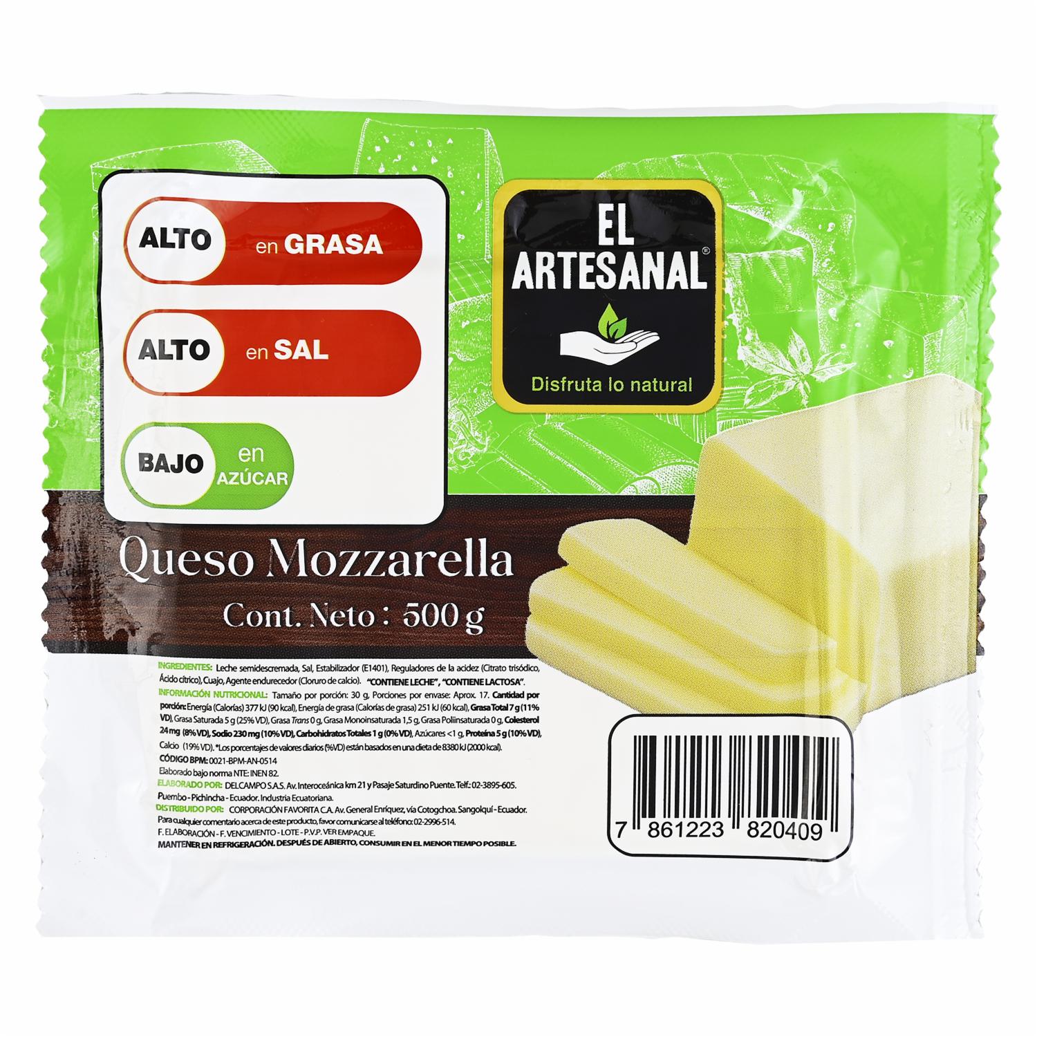 Ques Mozzarella EL ARTESANAL 500 G