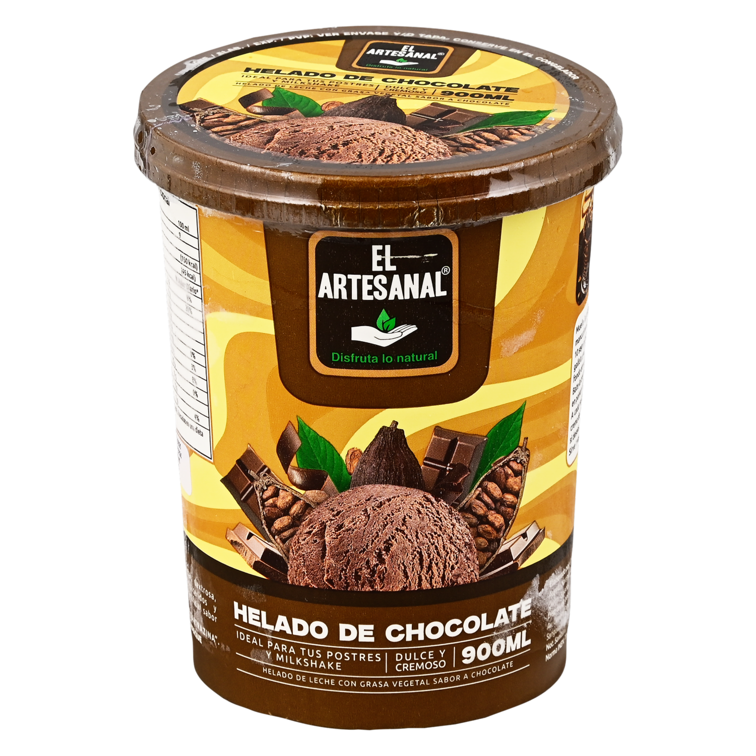 Helado De Chocolate EL ARTESANAL 900 Ml