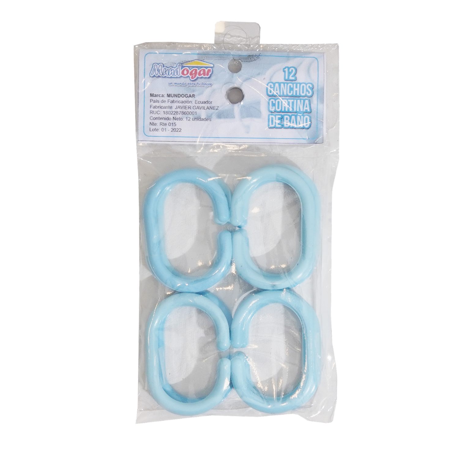 Ganchos Para Cortina De Baño MUNDOGAR 6 Cm