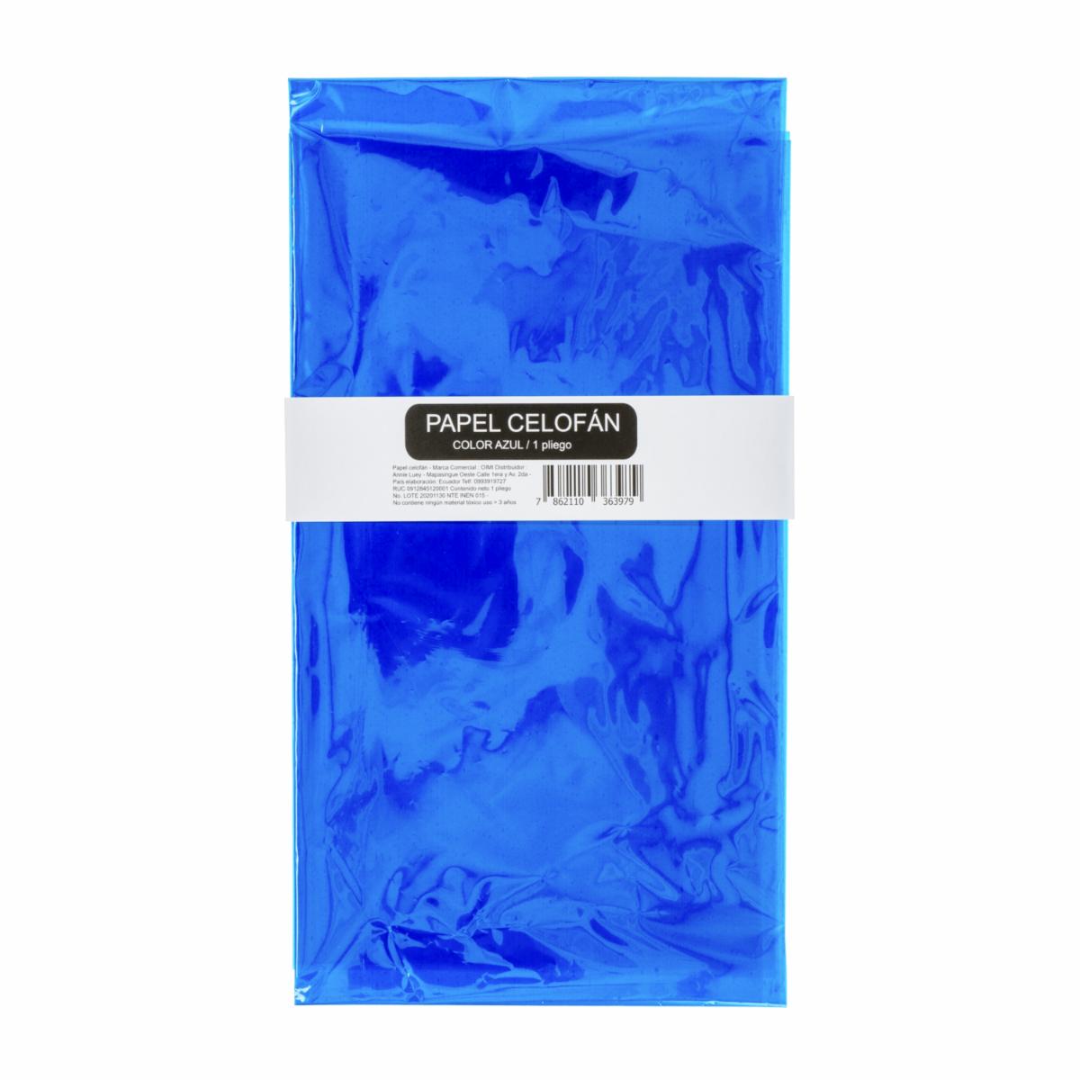 Papel Celofán Color Azul OIMI 110X96 Cm