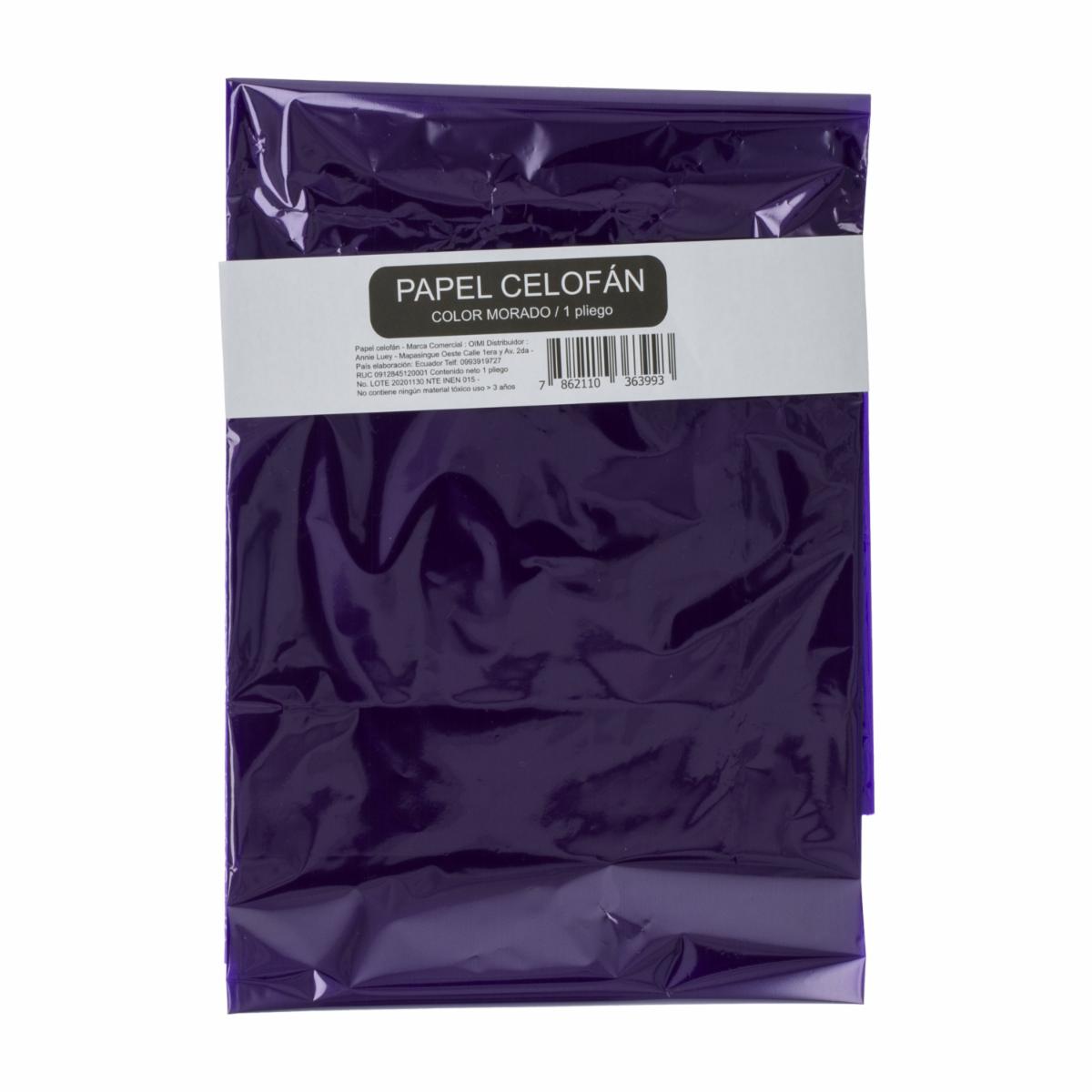 Papel Celofán Color Morado OIMI 110X96 Cm