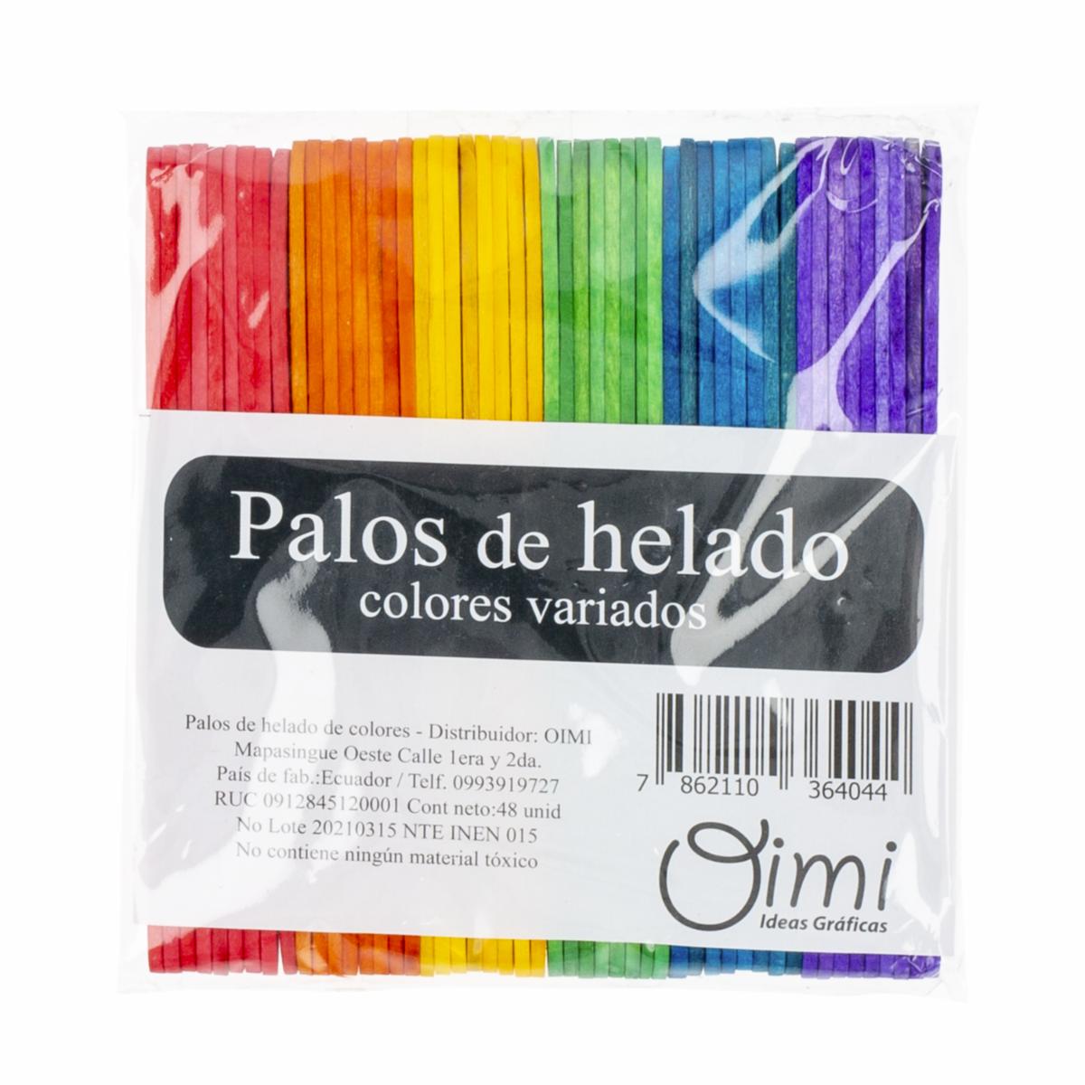 Palos De Helado De Colores OIMI X50 Uds
