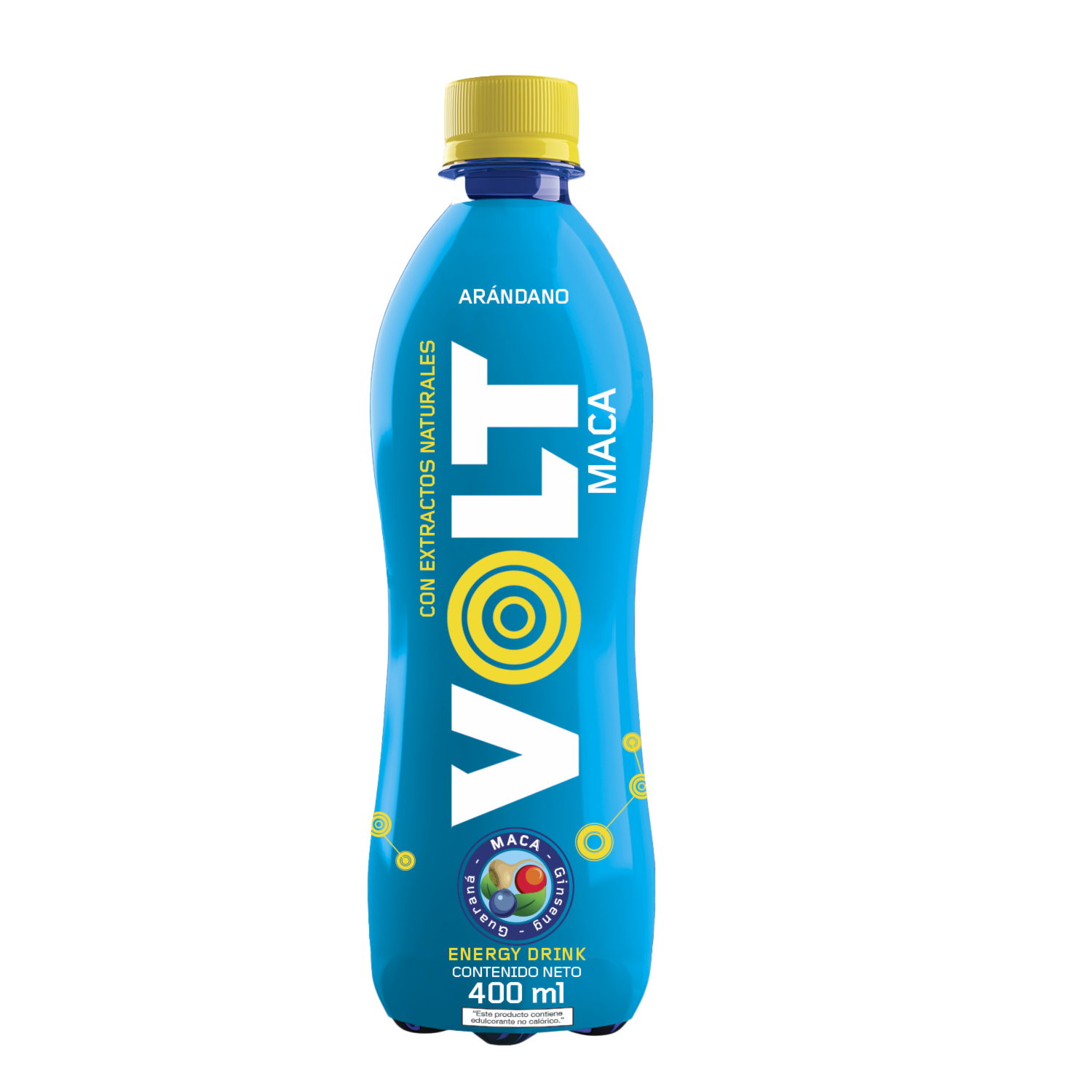 Bebida Energizante Maca + Guaraná + Ginseng Sabor Arándano VOLT 400 Ml