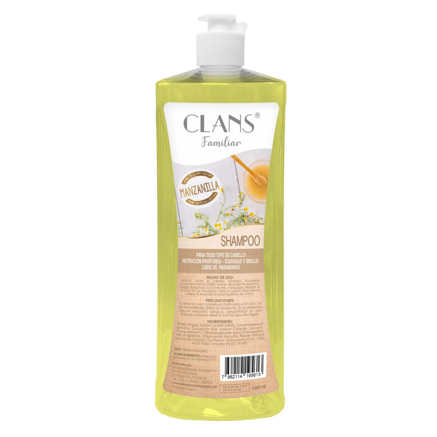 Shampoo De Cabello Manzanilla CLANS 1000 Ml