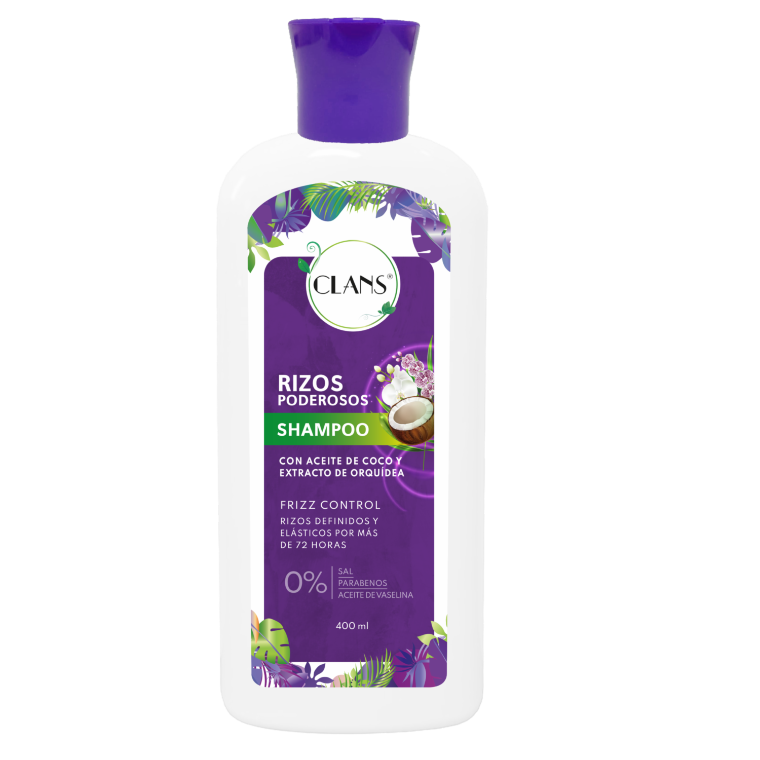 Shampoo De Cabello Rizos Poderosos CLANS 400 Ml