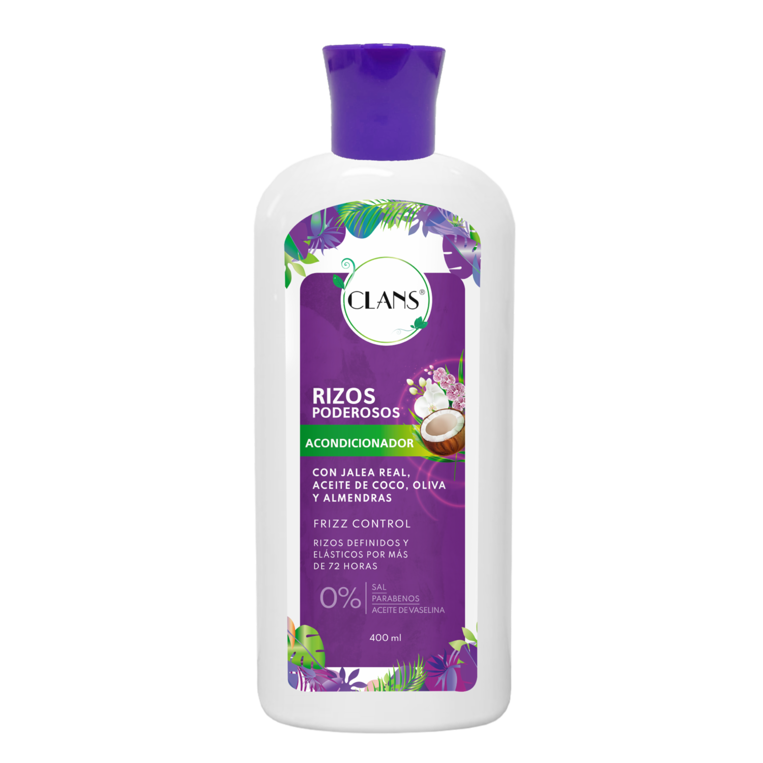Acondicionador De Cabello Rizos Poderezos CLANS 400 Ml